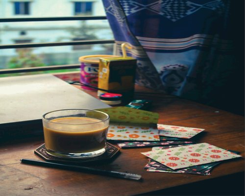Coffee on desk